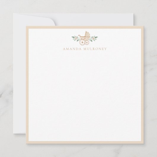 Carte de note baby shower Flat Thank you (Devant)