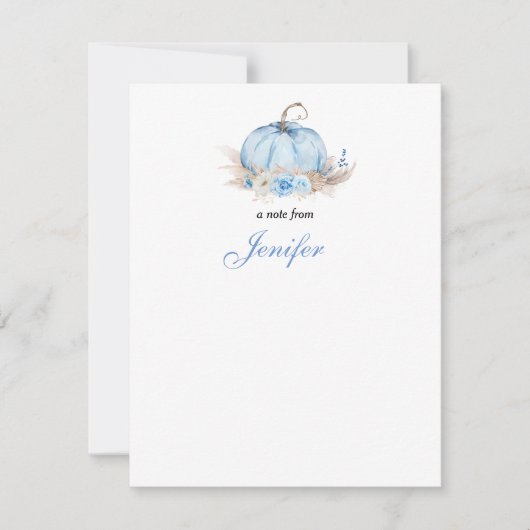 Carte de note bébé petite citrouille (Devant)