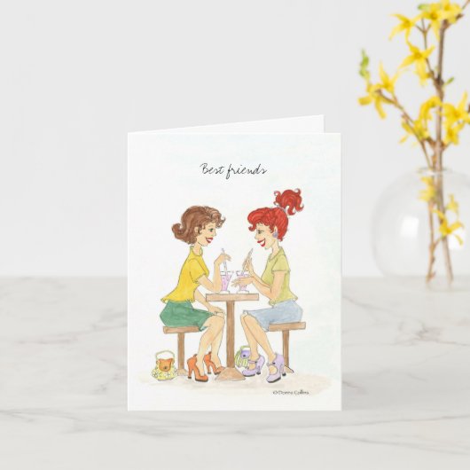 Carte de note Best Friends (Fleur jaune)
