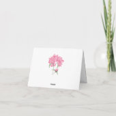 Carte de note blanche à fleur de Merci rose de ros (Dos)