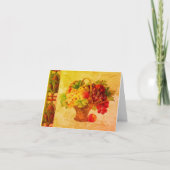 Carte de note blanche à panier de fruits d'art vin (Devant)