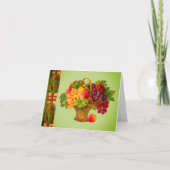 Carte de note blanche à panier de fruits d'art vin (Devant)