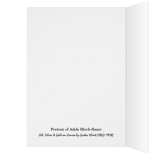 Carte de note blanche Adele Portrait Gustav Klimt (Intérieur (Gauche))