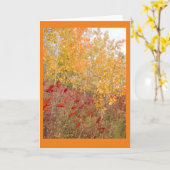 Carte de note blanche Aspen et Sumac (Fleur jaune)