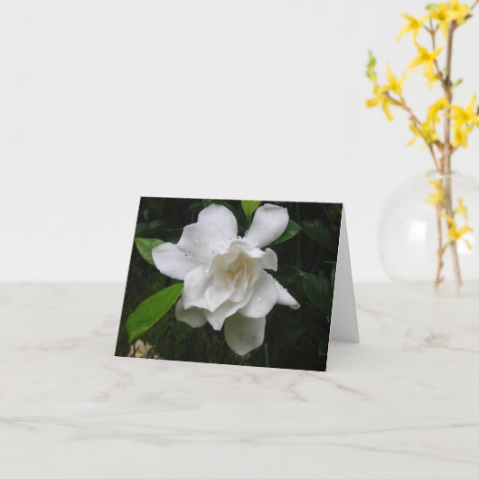 Carte de note blanche brillante de fleurs de (Fleur jaune)