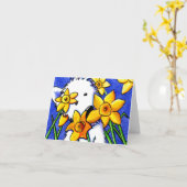 Carte de note blanche Daffodil Westie (Fleur jaune)