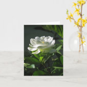 Carte de note blanche de fleur de gardénia (Fleur jaune)