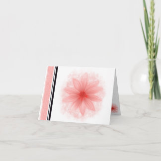 Carte de note blanche de fleurs de pêche