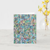 Carte de note blanche de la prairie bleue (Fleur jaune)