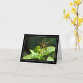 Carte de note blanche de libellule (Fleur jaune)