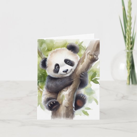 Carte de note blanche de l'ours de panda (Devant)