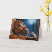 Carte de note blanche de souris de CHEVAL de (Fleur jaune)