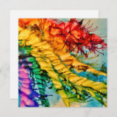 Carte de note blanche des cordons arc-en-ciel (Devant / Derrière)