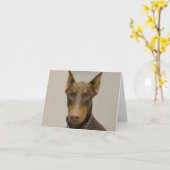 Carte de note blanche Doberman (Fleur jaune)