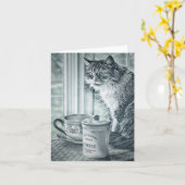 Carte de note blanche du café du dimanche (Fleur jaune)