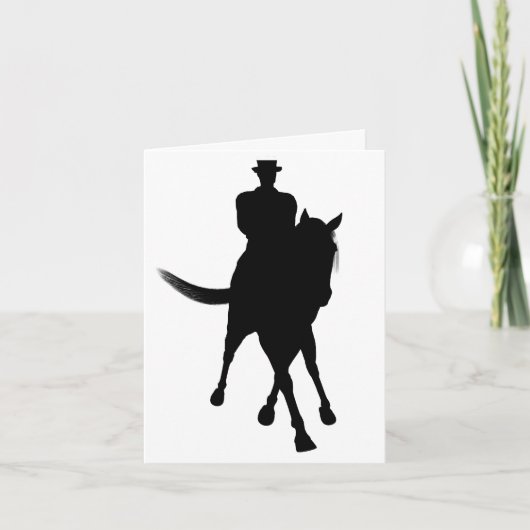 Carte de note blanche en silhouette du cheval de p (Devant)