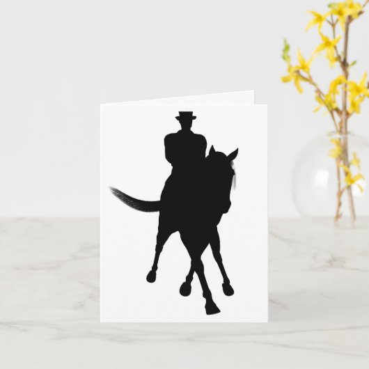 Carte de note blanche en silhouette du cheval de p (Fleur jaune)