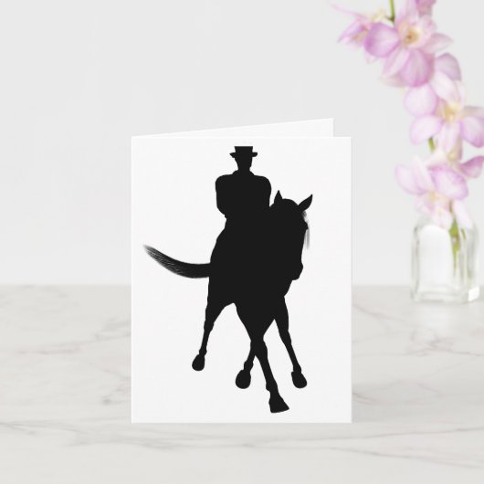 Carte de note blanche en silhouette du cheval de p (Orchidée)