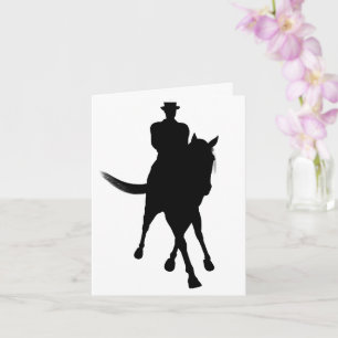 Carte de note blanche en silhouette du cheval de p