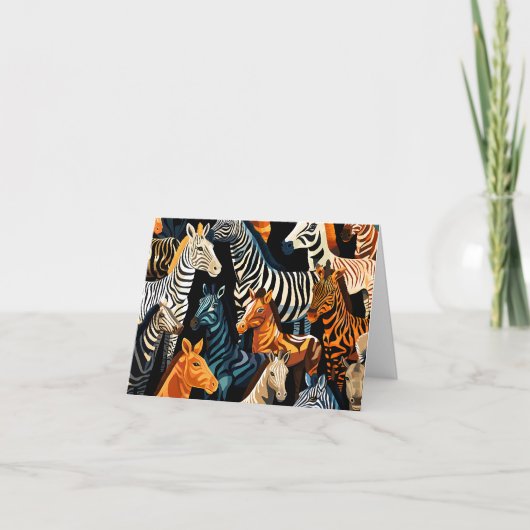 Carte de note blanche Exotic Jungle Safari Wild Ze (Devant)