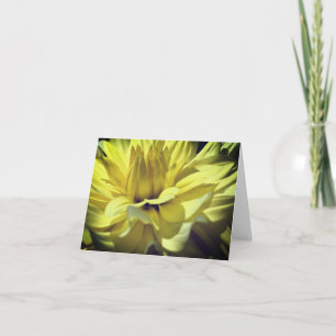 Carte de note blanche Fleur Dahlia Jaune