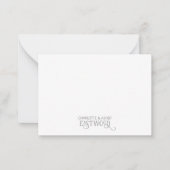 Carte de note blanche gris de nom de couple (Devant)