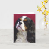 Carte de note blanche King Charles à trois couleur (Fleur jaune)