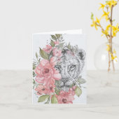 Carte de note blanche Lioness (Fleur jaune)