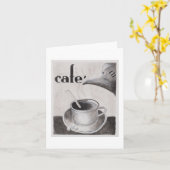 Carte de note blanche Little Cafecito (Fleur jaune)