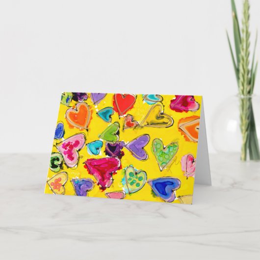 Carte de note blanche Love Filled Hearts (Devant)