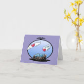 Carte de note blanche Lovebirds (Fleur jaune)