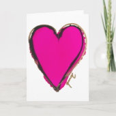 Carte de note blanche Lovitude Coeur rose (Devant)