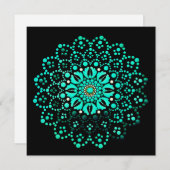 Carte de note blanche Mandala Turquoise (Devant / Derrière)