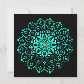 Carte de note blanche Mandala Turquoise (Devant)