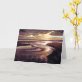 Carte de note blanche "Ocean Sunset Swirl" (Fleur jaune)