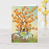 Carte de note blanche P19 du vélo (Fleur jaune)