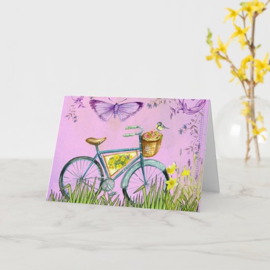 Carte de note blanche P23A pour vélo (Fleur jaune)