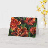 Carte de note blanche "Parrot Tulips Triptych" (Fleur jaune)