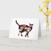 Carte de note blanche pour chat Tulip (Fleur jaune)