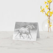 Carte de note blanche pour Chevaux gratuits (Fleur jaune)