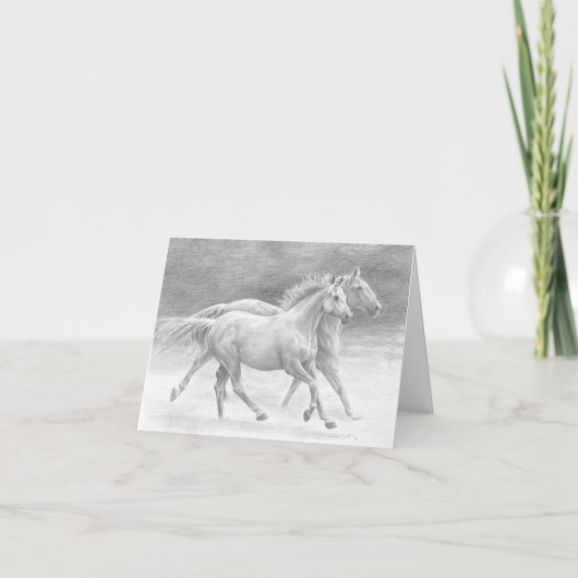 Carte de note blanche pour Chevaux gratuits (Devant)