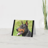 Carte de note blanche pour Chien à chienne Doberma (Devant)