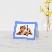 Carte de note blanche pour Chien Chien à Chien à C (Fleur jaune)