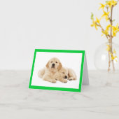 Carte de note blanche pour Chien Chien Chien Chien (Fleur jaune)