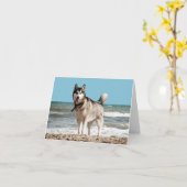 Carte de note blanche pour Chien Chien Chien Chien (Fleur jaune)
