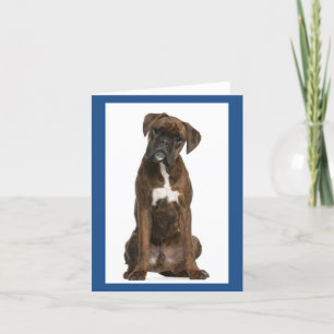 Carte de note blanche pour chien de boîte