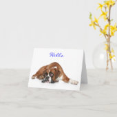 Carte de note blanche pour chien de boîte Hello (Fleur jaune)