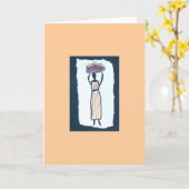 Carte de note blanche pour femme du marché (Fleur jaune)