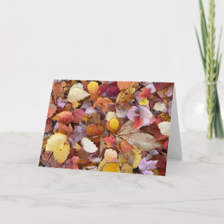 Carte de note blanche pour les feuilles d'automne