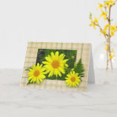 Carte de note blanche pour les marguerites jaunes (Fleur jaune)